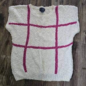 vintage haberdashery Collection By Personal Linen Cotton  Sweater Vest Medium